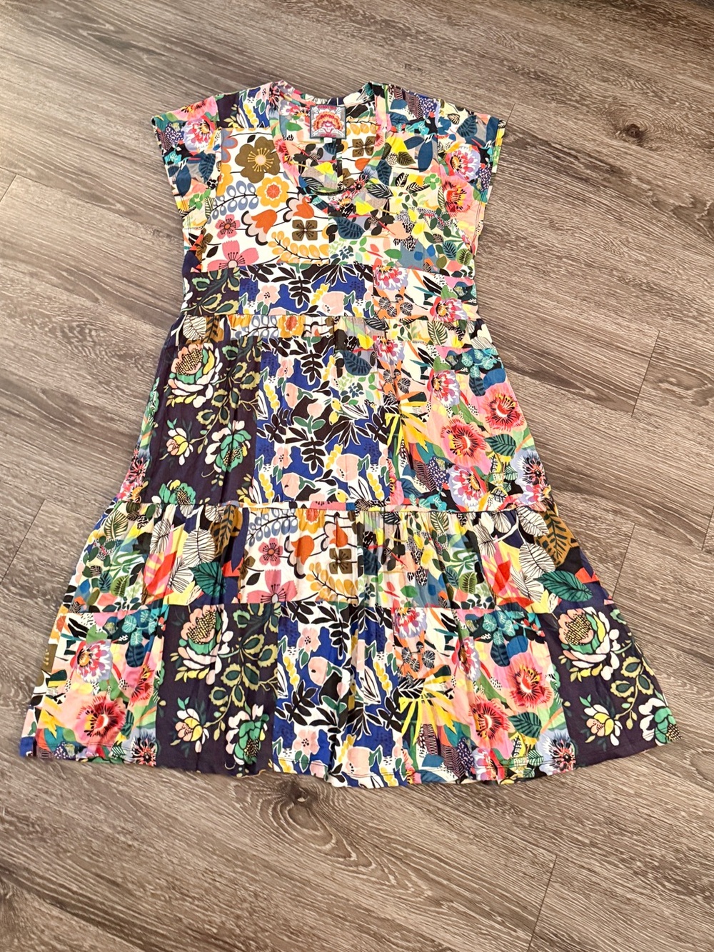 Johnny Was Chelsea Garden Tiered Tea Length Dress